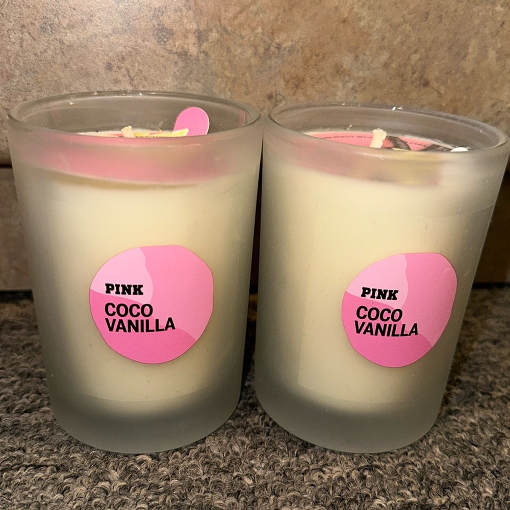 NWT VS PINK Coco Vanilla Candles Set of 2